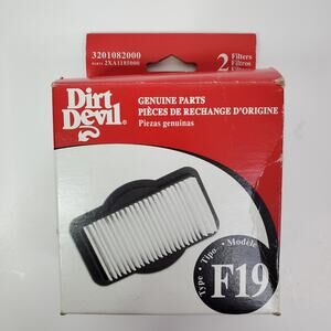NEW GENUINE DIRT DEVIL Filter for F-19 Broom Vacuum 3201082000 2pk 2xa1185000